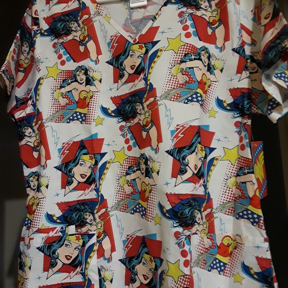 Dc Comics Wonder Woman Scrub Top